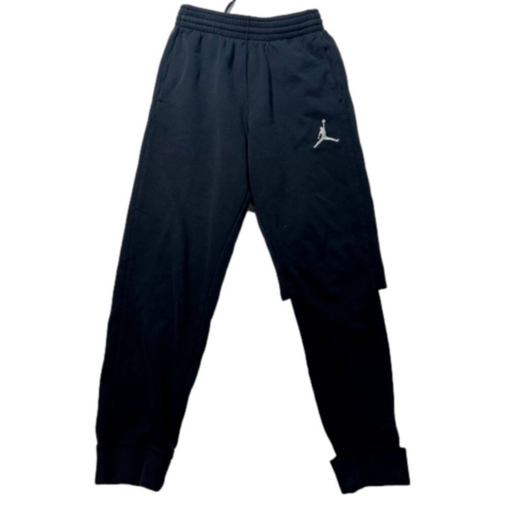 Nike Jordan Youth Large 12-13 Black White Jogging Track Pants Activewear Sports
